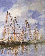 Eugene Boudin Sailing Ships at Deauville Germany oil painting artist